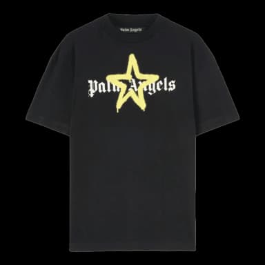 Star Sprayed T-Shirt Black/Yellow