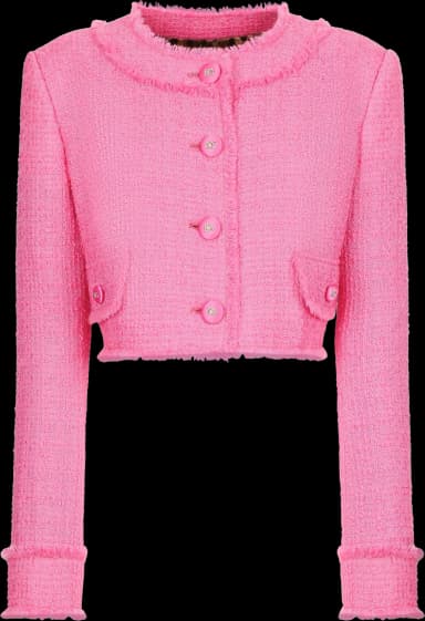 Dolce & Gabbana Round Neck Cropped Tweed Jacket