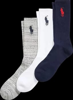 Ralph Lauren Logo-embroidered Crew Socks (Pack of Three)