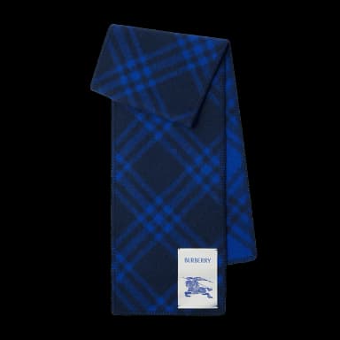 Burberry Men's Wool Check EKD Label Scarf