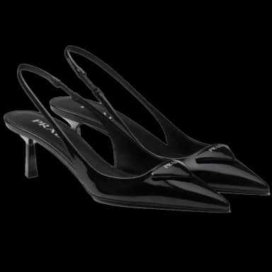 Prada 55mm patent-leather slingback pumps