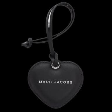 Marc Jacobs Leather Heart Mirror Bag Charm Black