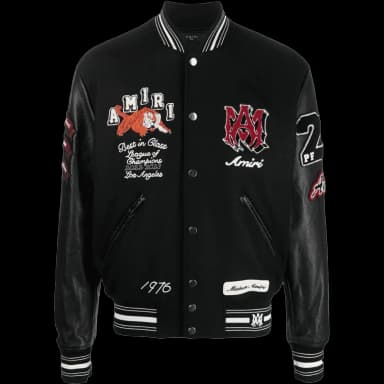 AMIRI logo-patch varsity jacket