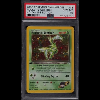 2000 Pokemon Gym Heroes 1st Edition Holo Rocket's Scyther #13 PSA 10 GEM MINT