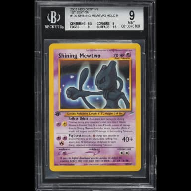 2002 Pokemon Neo Destiny 1st Edition Holo Shining Mewtwo #109 BGS 9 MINT
