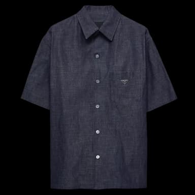 Prada Short-sleeved chambray denim shirt