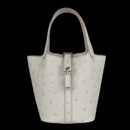Hermès Micro Picotin 14 Gris Perle Ostrich Palladium Hardware
