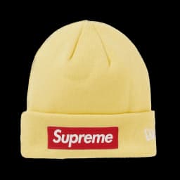 Supreme New Era Box Logo Beanie (FW22) Pale Yellow