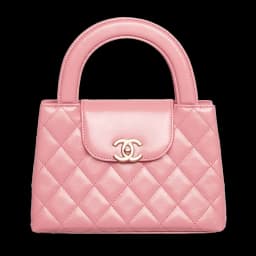 Chanel Kelly Mini Shopping Bag Mini 23K Shiny Aged Calfskin Coral Pink