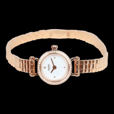 Hermès Faubourg Watch GM 18K Rose Gold White Diamonds Rose Gold Hardware